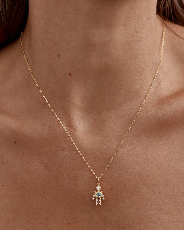 18k Gold Vermeil Tiny Dancer Pendant - Aquamarine