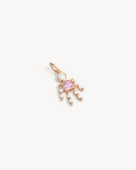 18k Gold Vermeil Tiny Dancer Pendant - Pink Crystal