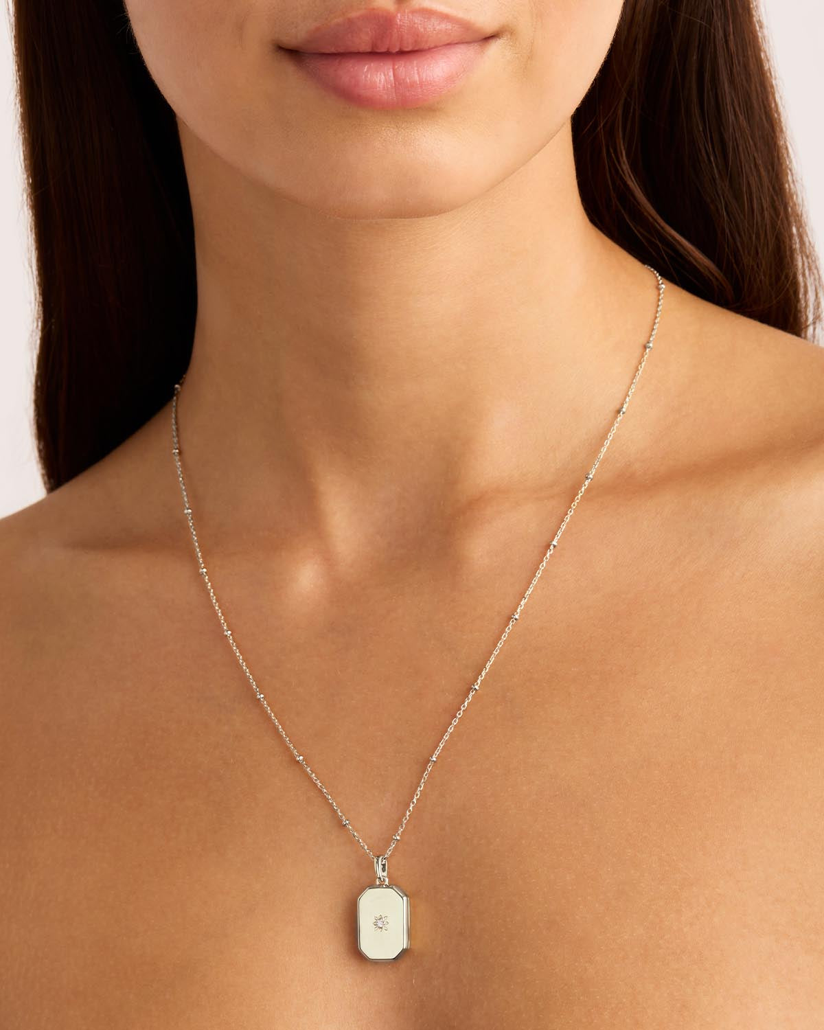 Sterling Silver Rectangular Lotus Locket Pendant – by charlotte