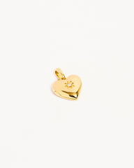 18k Gold Vermeil Heart Lotus Locket Pendant
