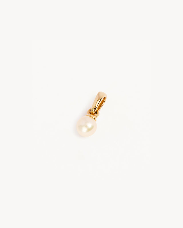 14k Solid Gold Serenity Pearl Necklace Pendant