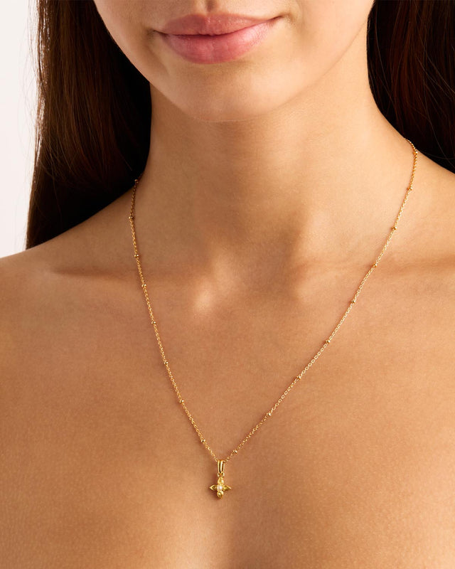 14k Solid Gold Sacred Lotus Pearl Necklace Pendant