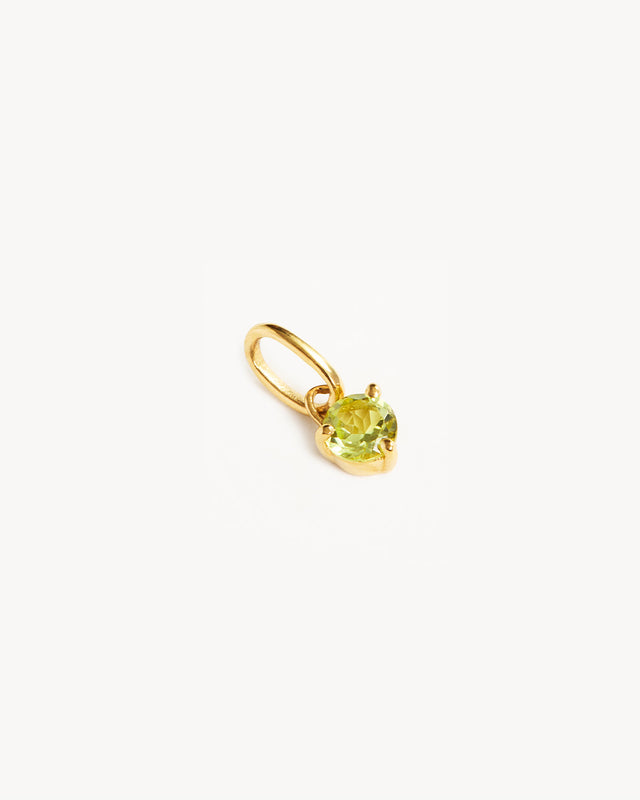 14k Solid Gold Always In My Heart Birthstone Necklace Pendant - August - Peridot