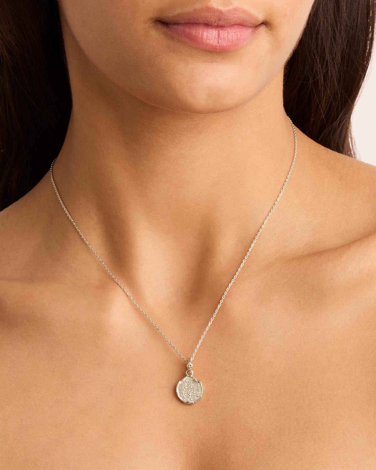 Reversible Aquarius Zodiac Sign Charm Coin Pendant Necklace in Sterlin |  Takar Jewelry