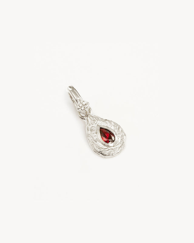 Sterling Silver With Love Birthstone Annex Link Pendant - January