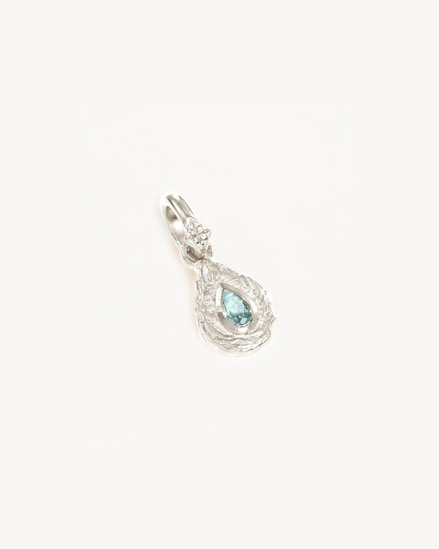 Sterling Silver With Love Birthstone Annex Link Pendant - March