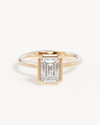 18k Solid Gold Hidden Lotus Engagement Ring - Emerald 1.5ct