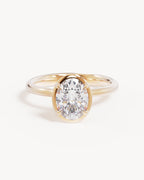 18k Solid Gold Hidden Lotus Engagement Ring - Oval 1.5ct