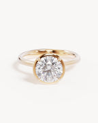 18k Solid Gold Hidden Lotus Engagement Ring - Round 2ct