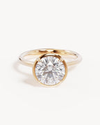 18k Solid Gold Hidden Lotus Engagement Ring - Round 2.5ct