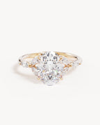 18k Solid Gold Lotus Bloom Engagement Ring - Oval 2.5ct