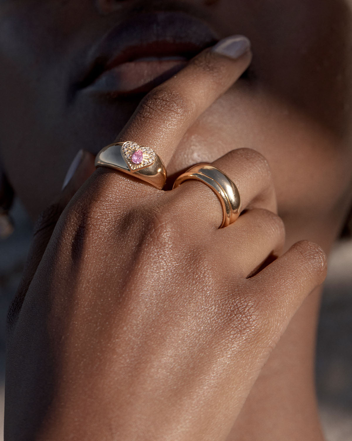 Gold ring hands holding on sale heart