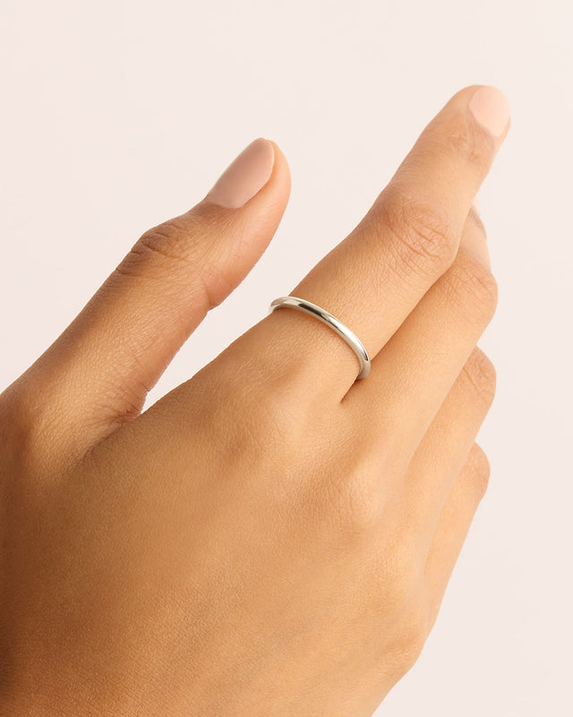 14k Solid White Gold Bold Purity Ring