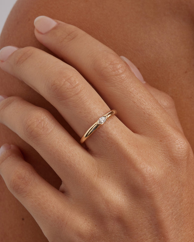 9k Solid Gold Petal of Hope Lab-Grown Diamond Ring