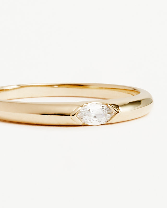 9k Solid Gold Petal of Hope Lab-Grown Diamond Ring