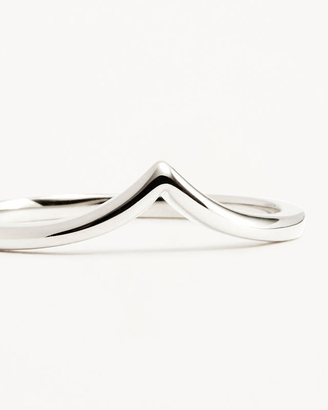 14k Solid White Gold Purity Arch Ring