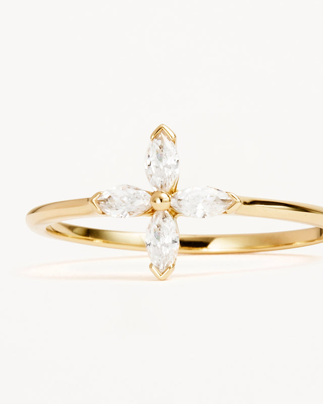14k Solid Gold Blossom Lab-Grown Diamond Ring