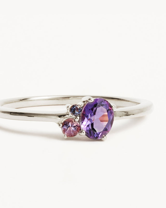 Sterling Silver Kindred Birthstone Ring - February