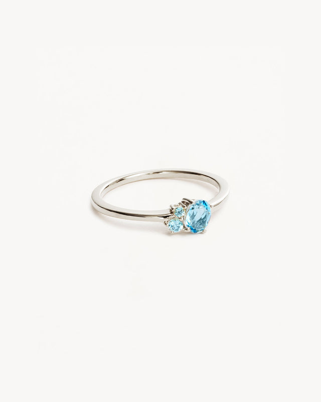 Sterling Silver Kindred Birthstone Ring - March
