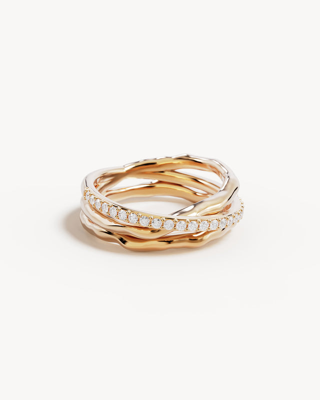 18k Gold Vermeil Entwined Hearts Statement Ring