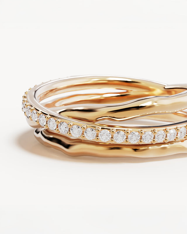 18k Gold Vermeil Entwined Hearts Statement Ring