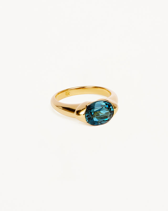18k Gold Vermeil Sacred Jewel Ring - Ocean