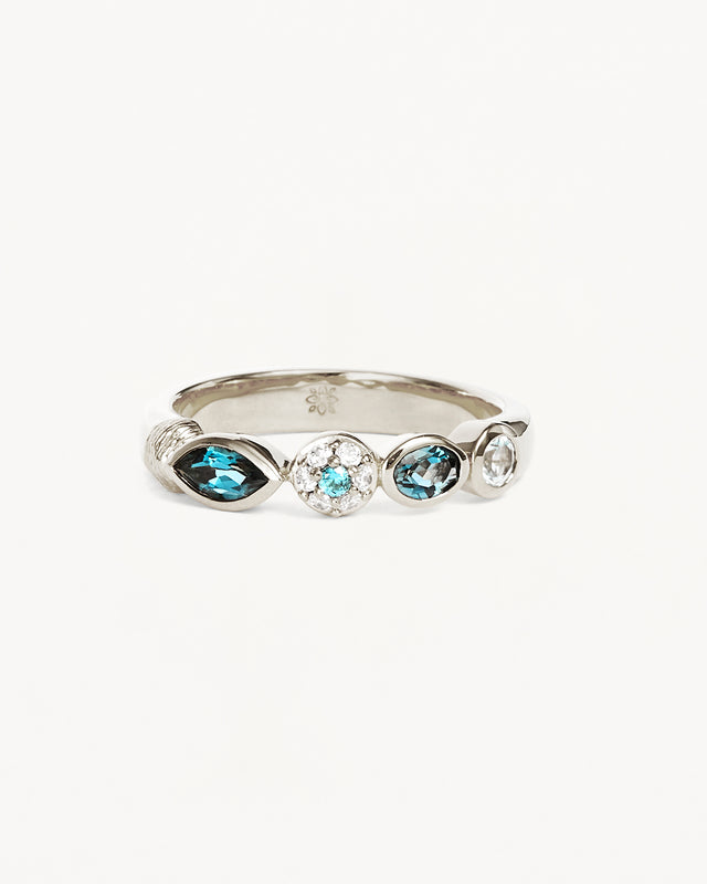 Sterling Silver Protection of Eye Topaz Ring