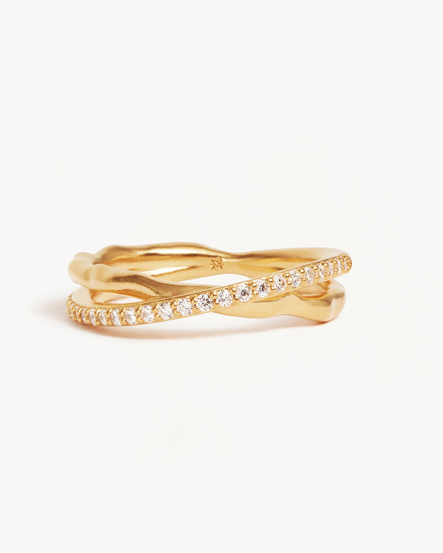 18k Gold Vermeil Entwined Hearts Ring