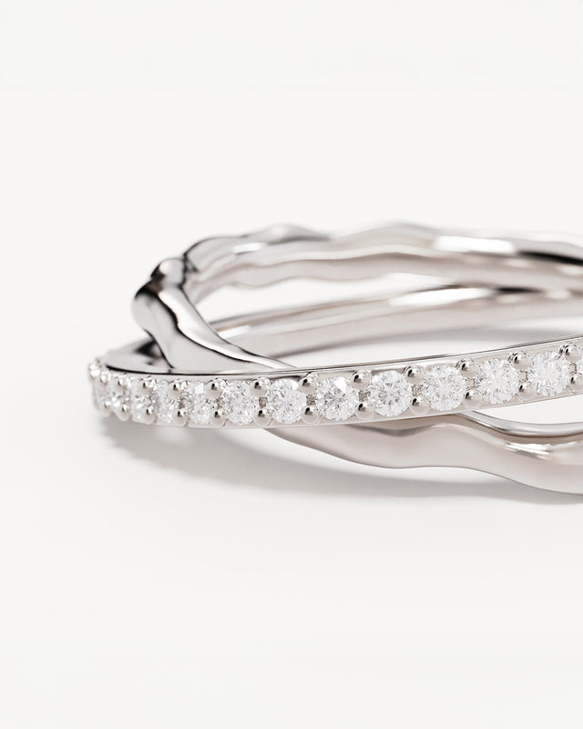 Sterling Silver Entwined Hearts Ring