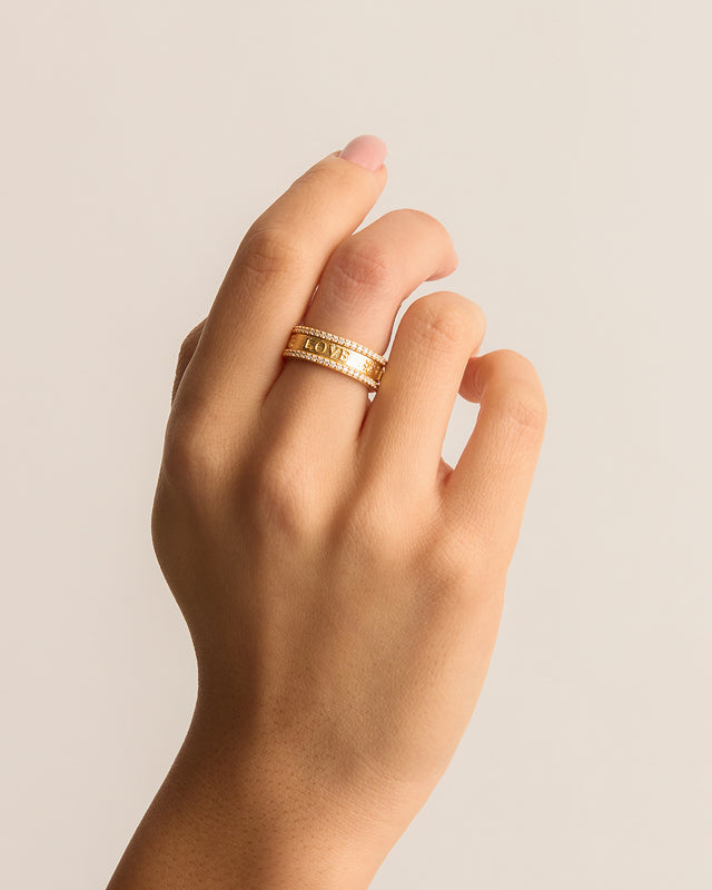 18k Gold Vermeil Love Ring