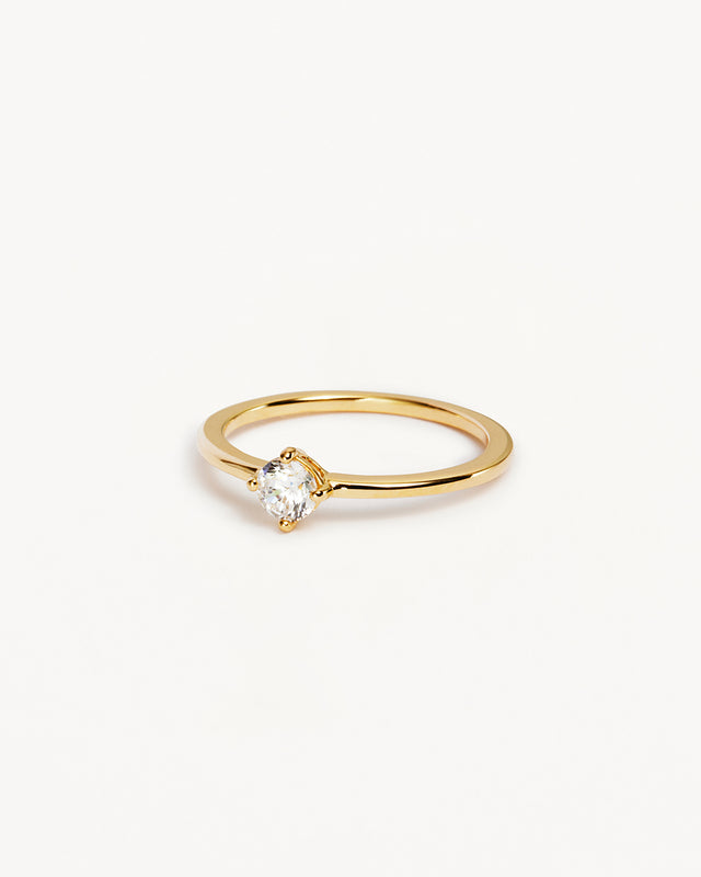 14k Solid Gold Water Drop Lab-Grown Diamond Ring - 4mm