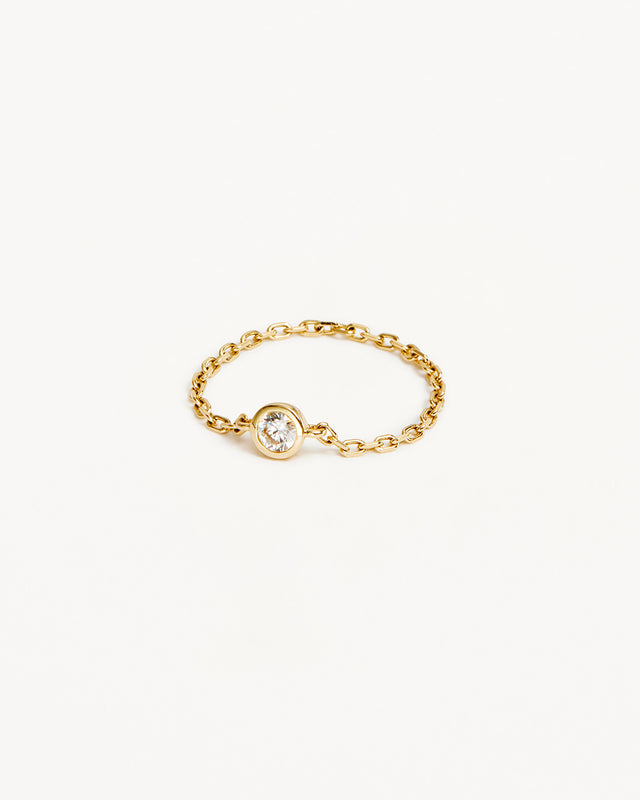 9k Solid Gold Celestial Lab-Grown Diamond Chain Ring