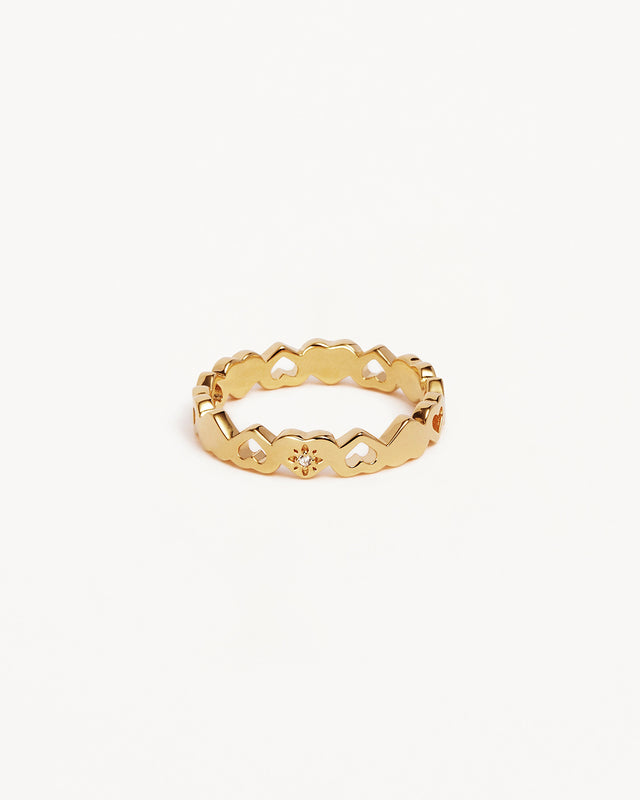 18k Gold Vermeil Connected Hearts Ring