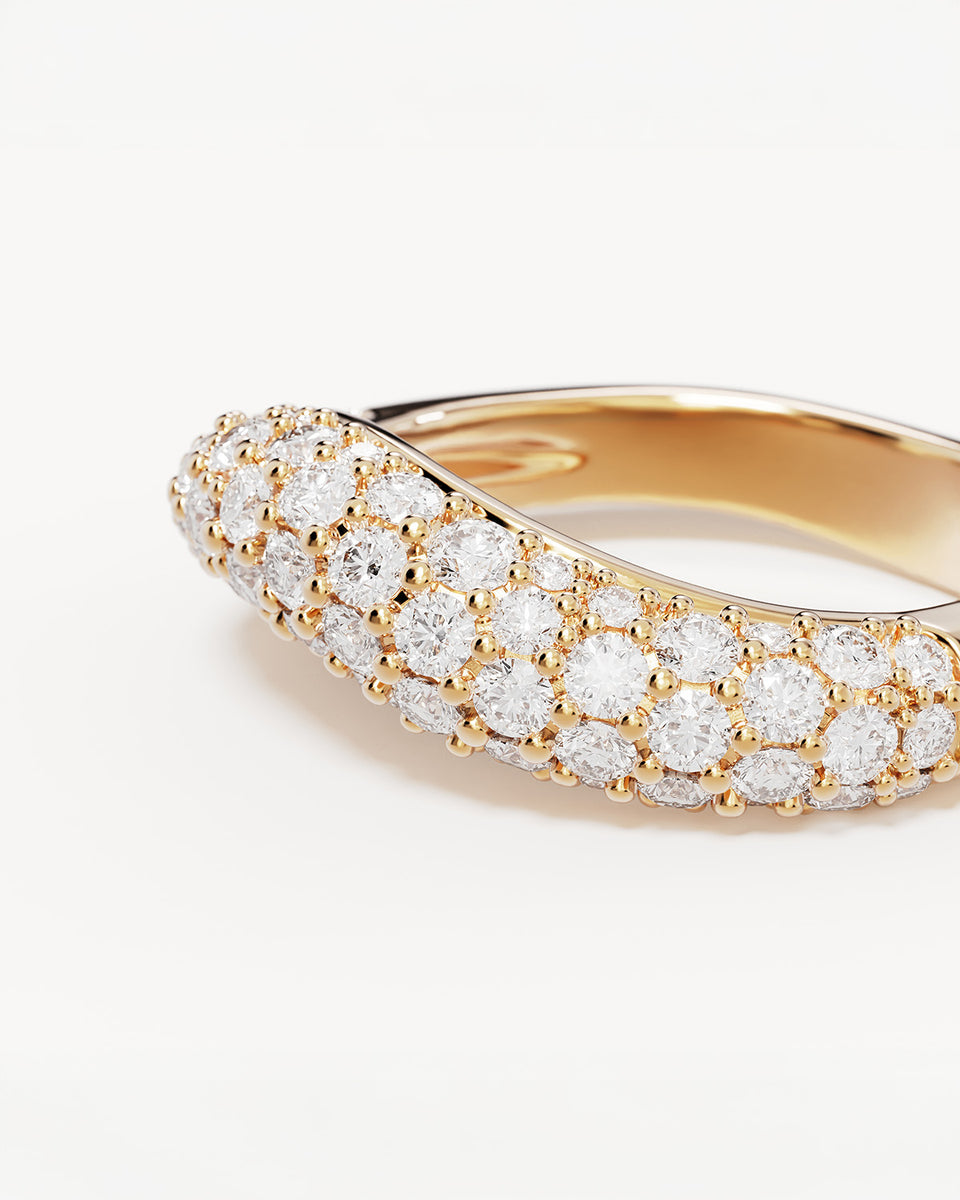 18k Gold Vermeil Crystal Wave Ring – by charlotte