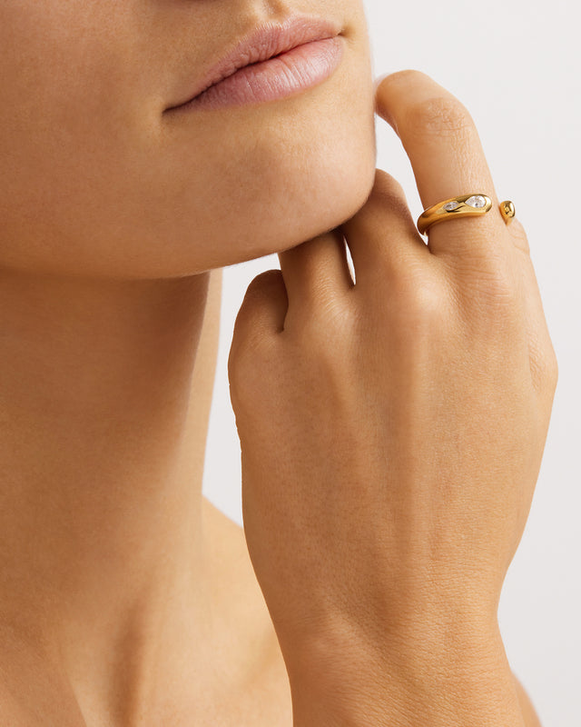 18k Gold Vermeil Dewdrop Ring