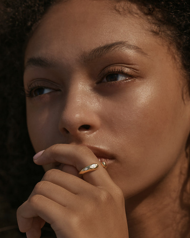 18k Gold Vermeil Dewdrop Ring