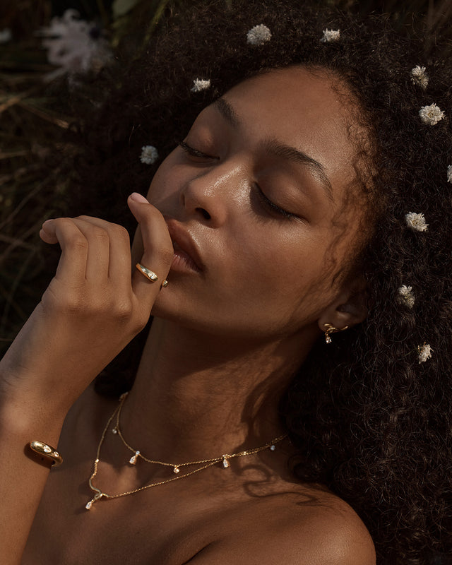 18k Gold Vermeil Dewdrop Ring