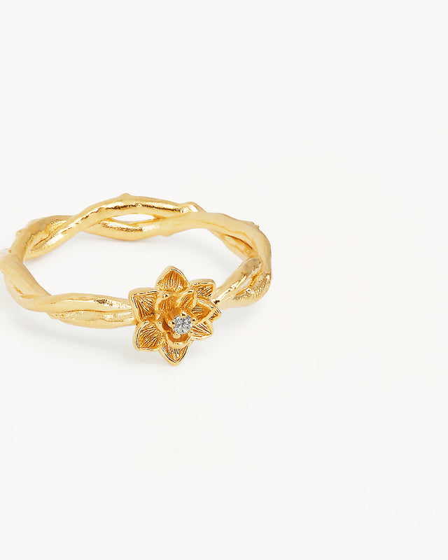 18k Gold Vermeil Bloom Within Lotus Ring