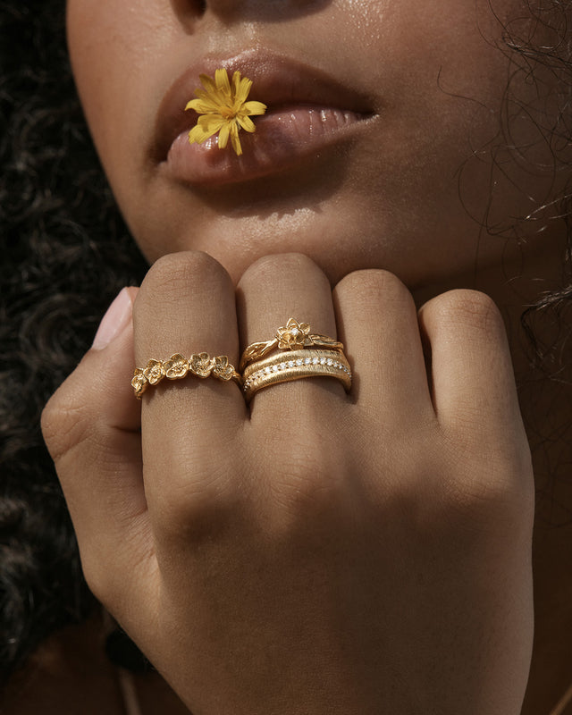 18k Gold Vermeil Bloom Within Lotus Ring