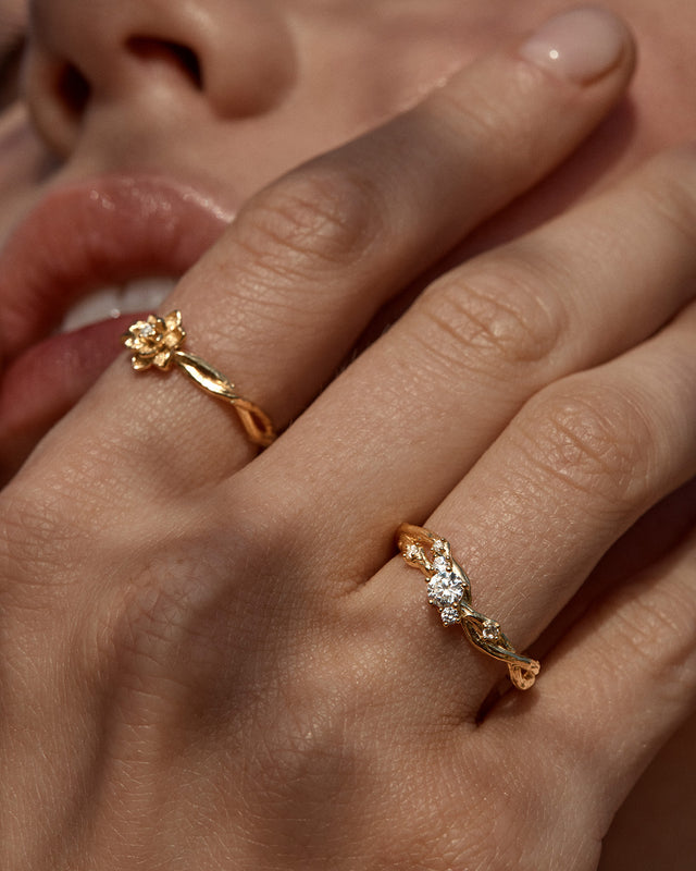 18k Gold Vermeil Bloom Within Lotus Ring