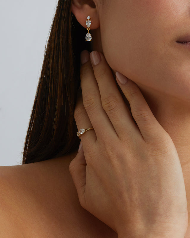 14k Solid Gold With All My Heart Sapphire Ring