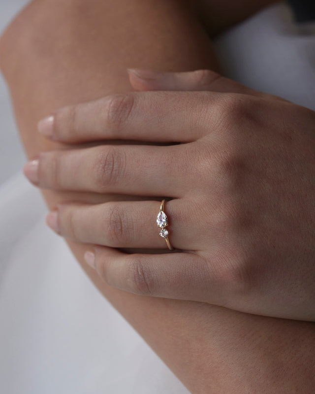 14k Solid Gold With All My Heart Sapphire Ring