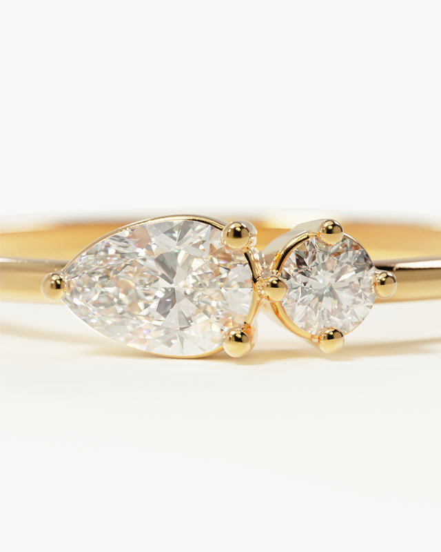 14k Solid Gold With All My Heart Sapphire Ring