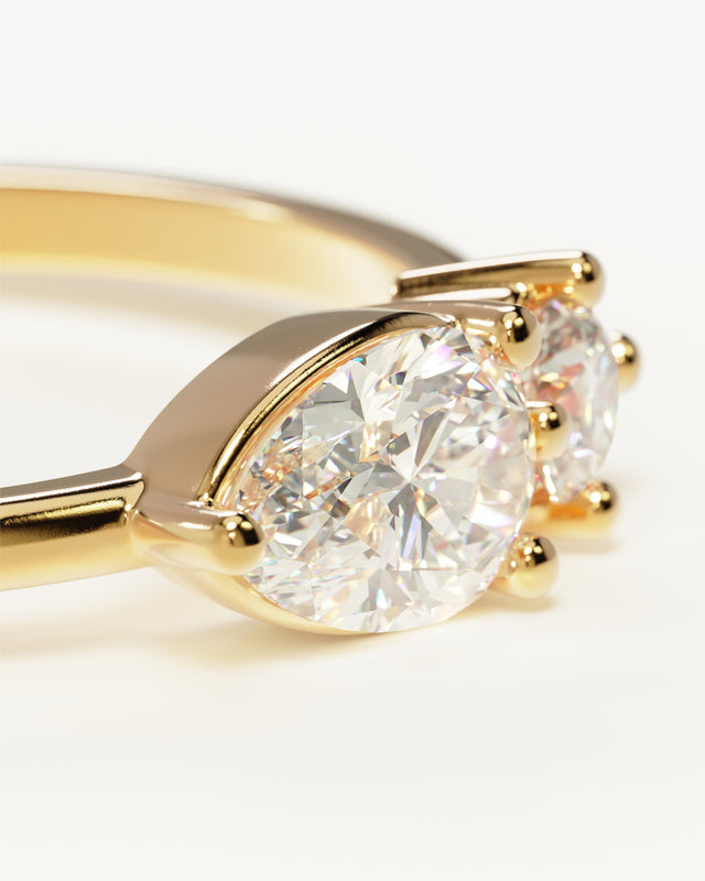 14k Solid Gold With All My Heart Sapphire Ring