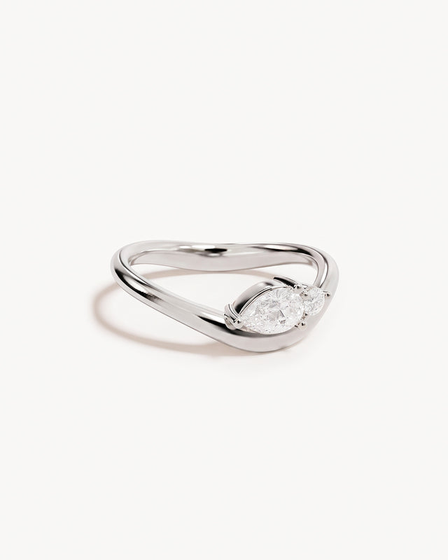 9k Solid White Gold Echoes of Her Lab-Grown Diamond Ring