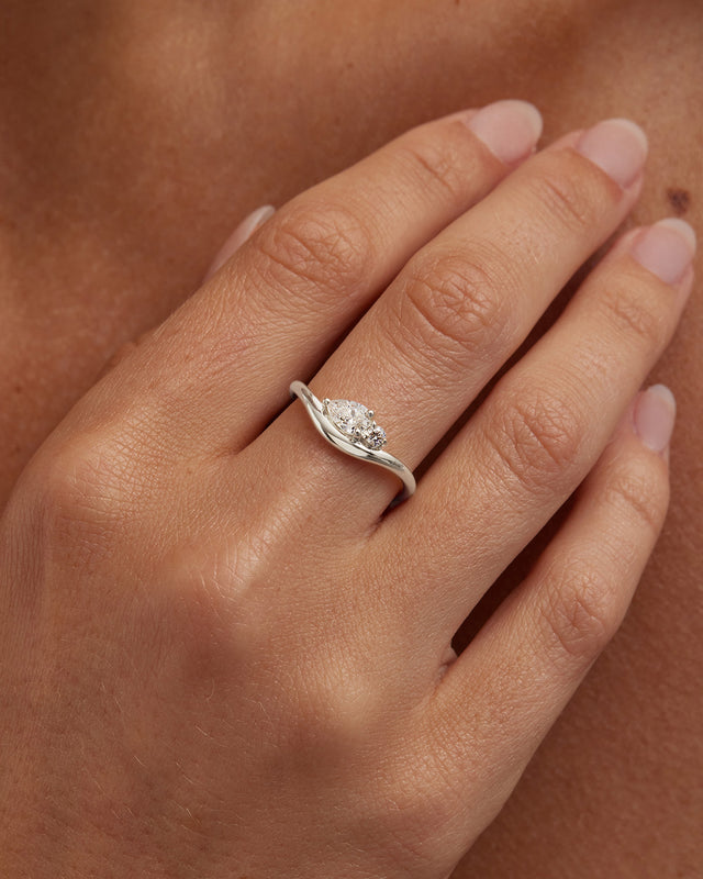 9k Solid White Gold Echoes of Her 0.4ct Lab-Grown Diamond Ring