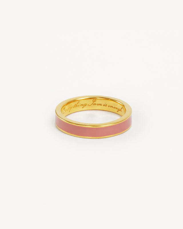 18k Gold Vermeil Born to Bloom Enamel Ring - Pink Clay