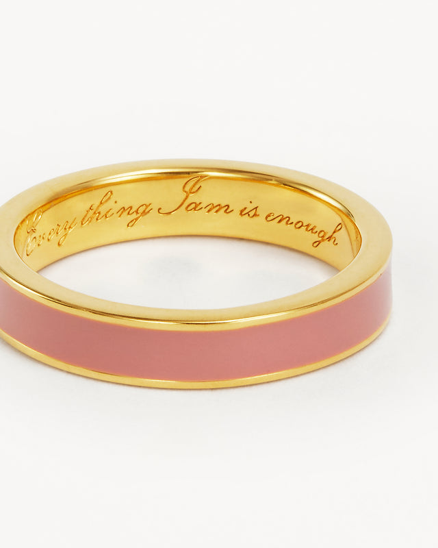 18k Gold Vermeil Born to Bloom Enamel Ring - Pink Clay