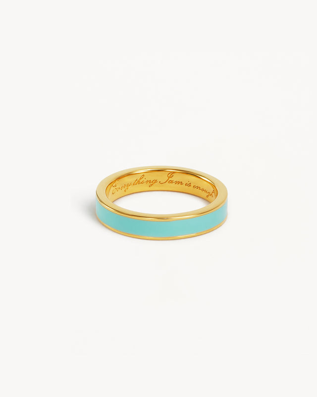 18k Gold Vermeil Born to Bloom Enamel Ring - Cloud Blue