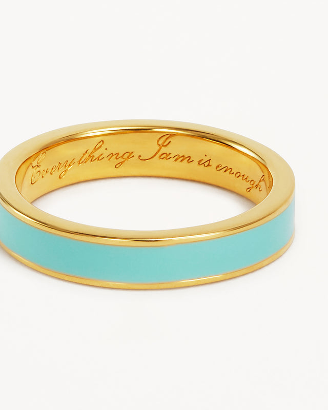 18k Gold Vermeil Born to Bloom Enamel Ring - Cloud Blue